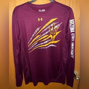 Maroon Arizona State University Under Armor long sleeve athletic tee
